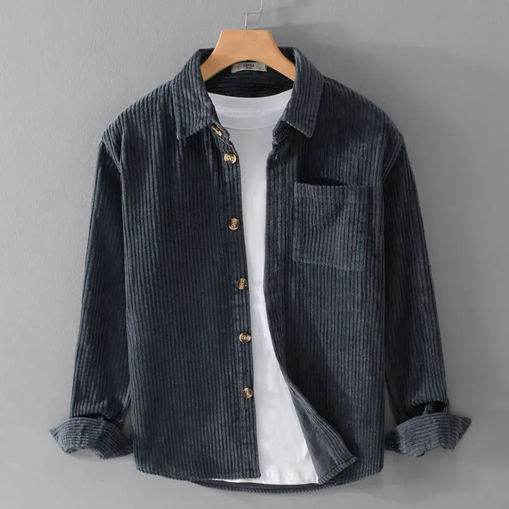 VALLEY CORDUROY BUTTON-UP shirt featuring soft textured corduroy, relaxed fit, and a single chest pocket.