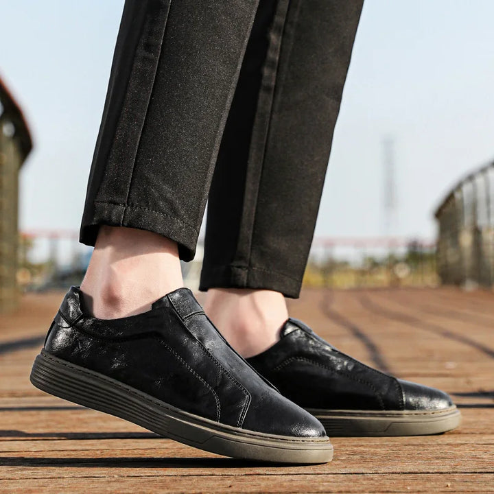 Alvio genuine leather slip-on shoes, designed for comfort and endurance, perfect for everyday wear.