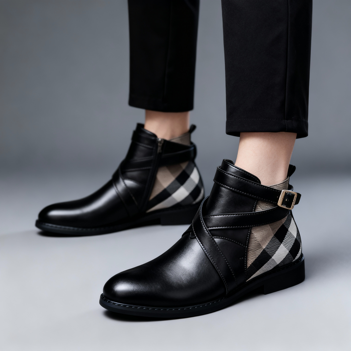 Sinclair Leather Buckle Chelsea Boots