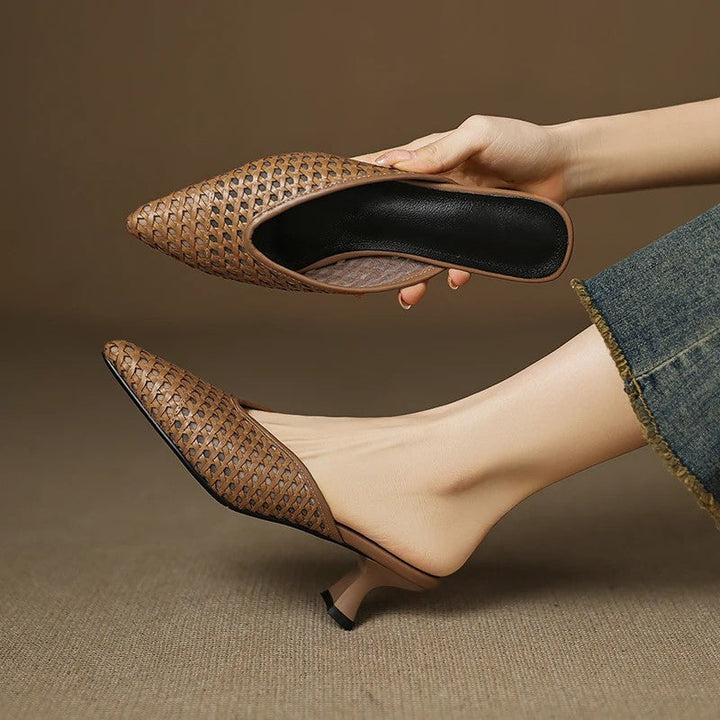 Violet Genuine Leather Mules