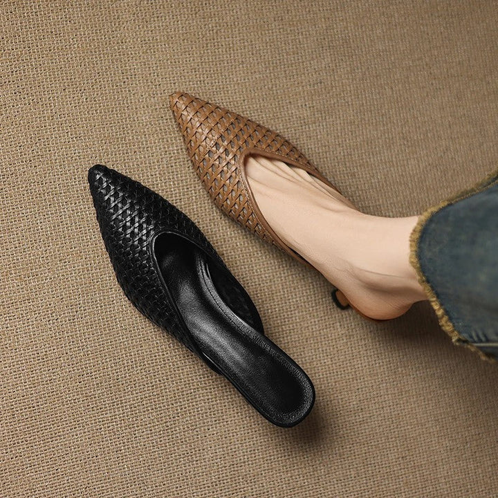 Violet Genuine Leather Mules