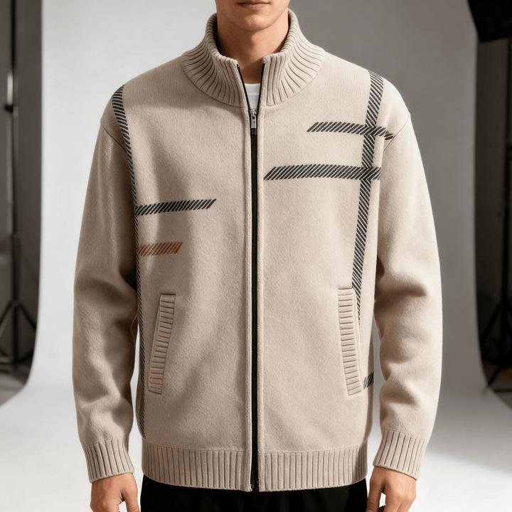Axis Wool Knit Zip-Up Jacket
