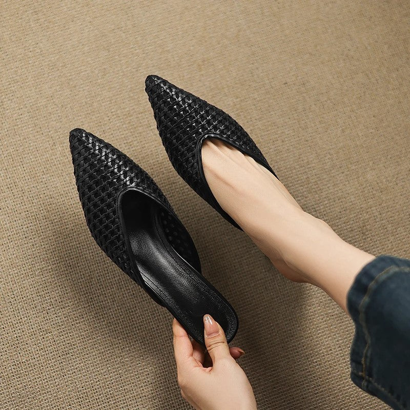Violet Genuine Leather Mules