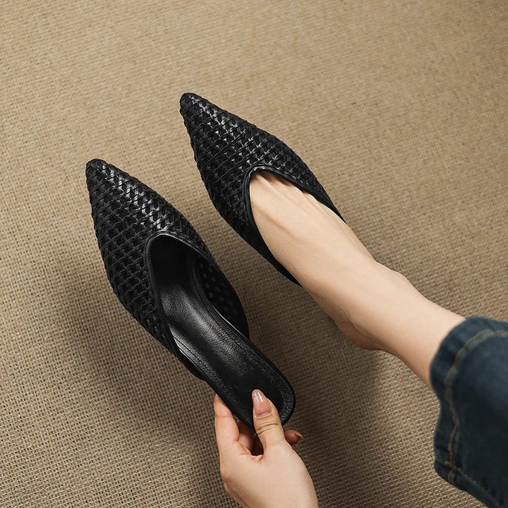 Violet Genuine Leather Mules
