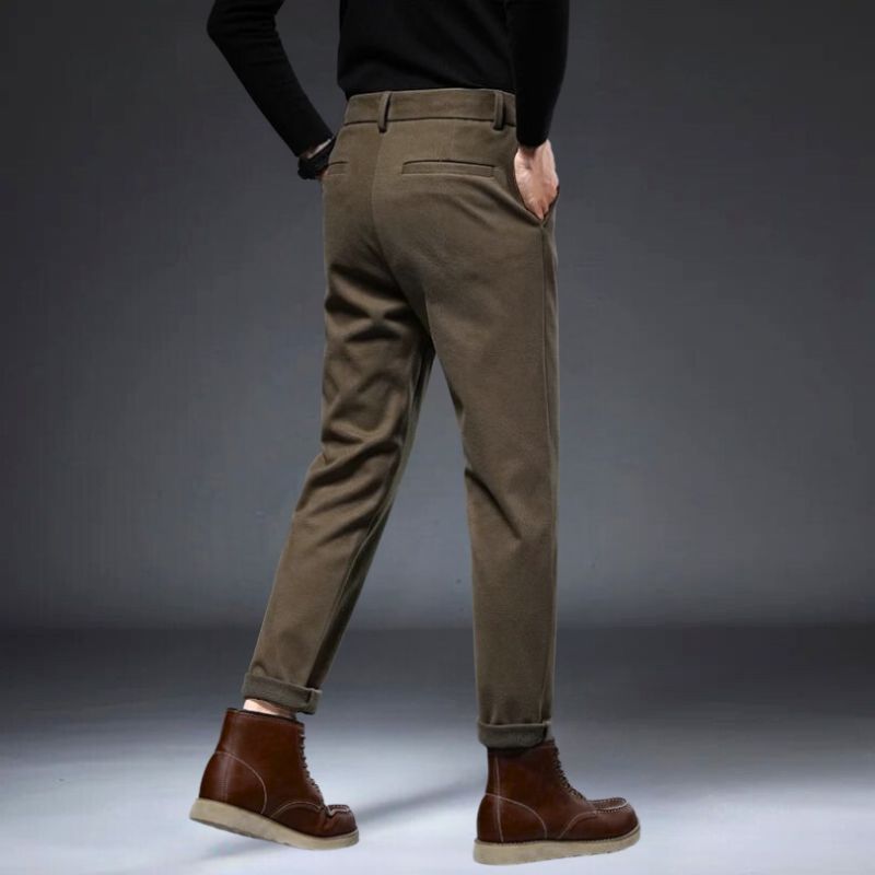 Hudson Tailored Trousers showcasing soft, structured fit with practical pockets, perfect for polished looks.