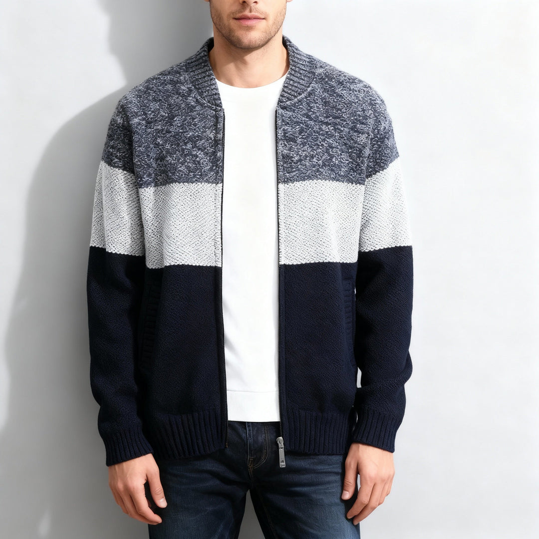 Leander Striped Knit Jacket