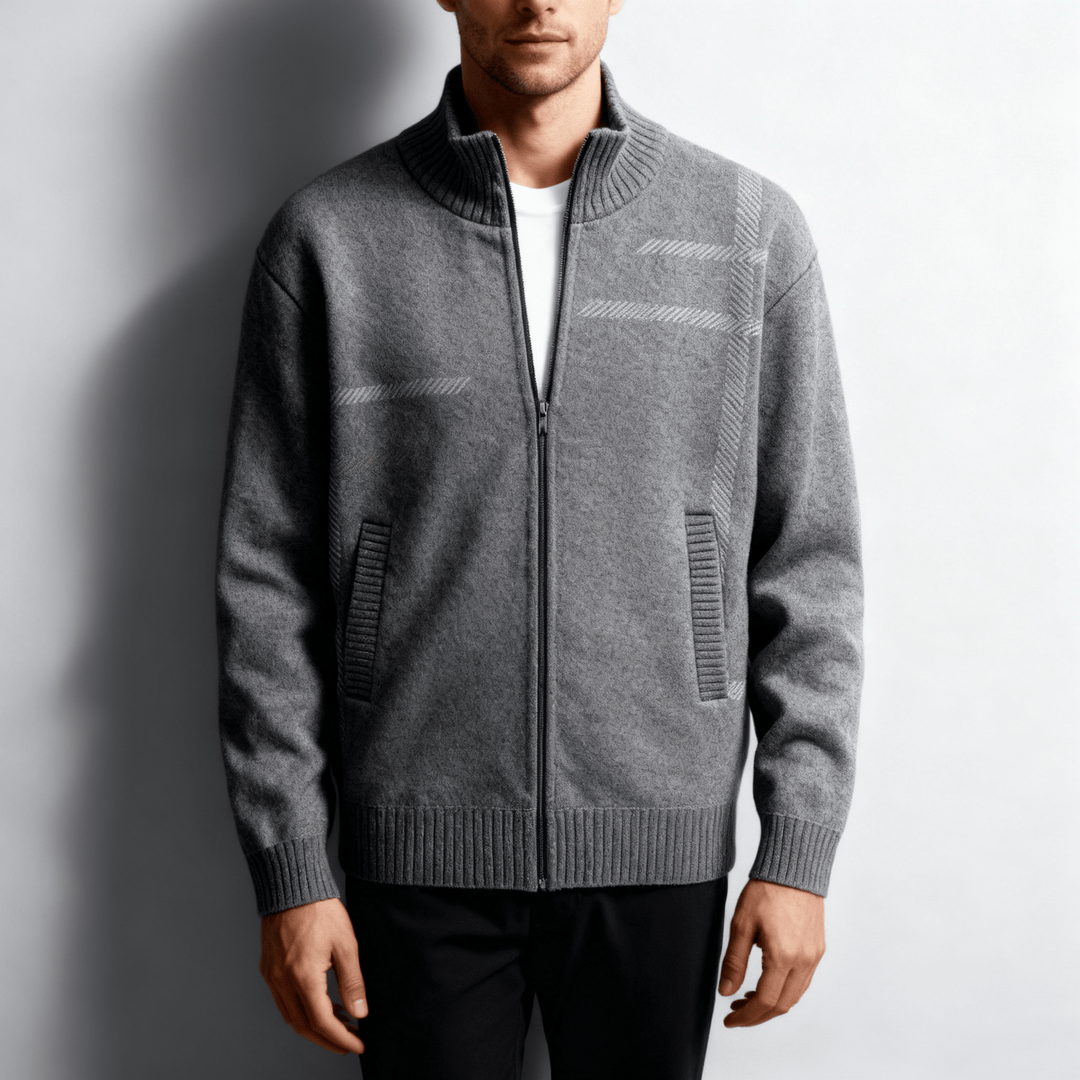 Axis Wool Knit Zip-Up Jacket