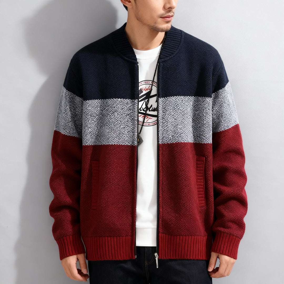 Leander Striped Knit Jacket