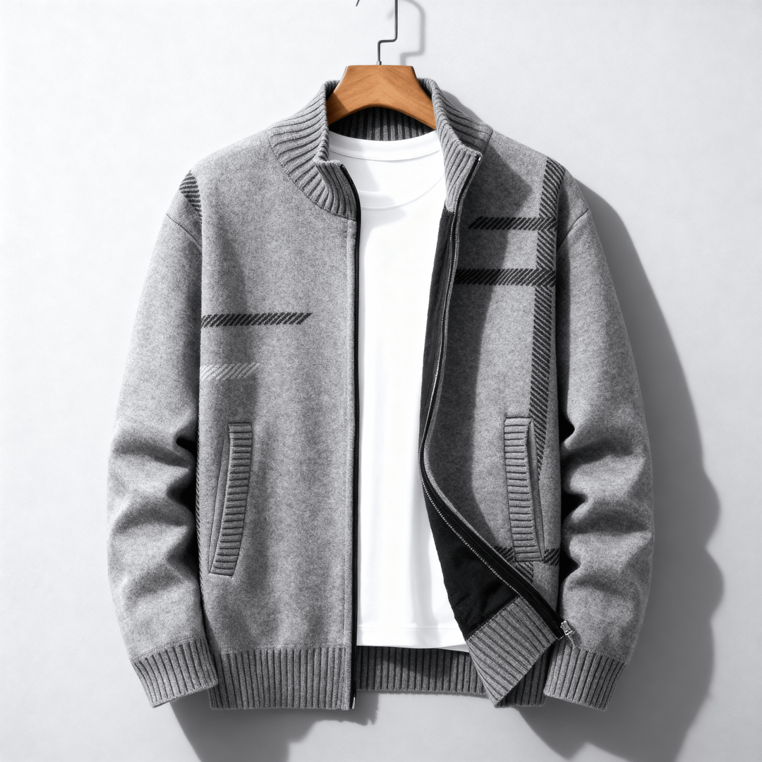 Axis Wool Knit Zip-Up Jacket