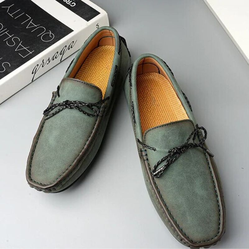 Kingsley genuine leather loafers in green with cushioned insoles and supportive design for all-day comfort.