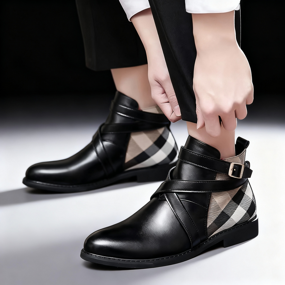 Sinclair Leather Buckle Chelsea Boots