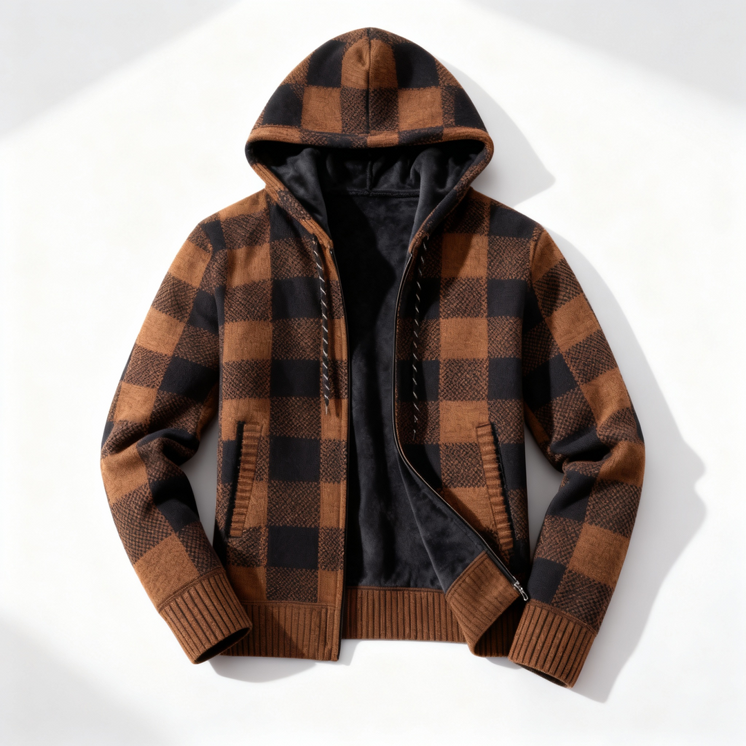 Landon Plaid Fleece-Lined Hoodie