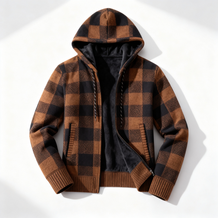 Landon Plaid Fleece-Lined Hoodie