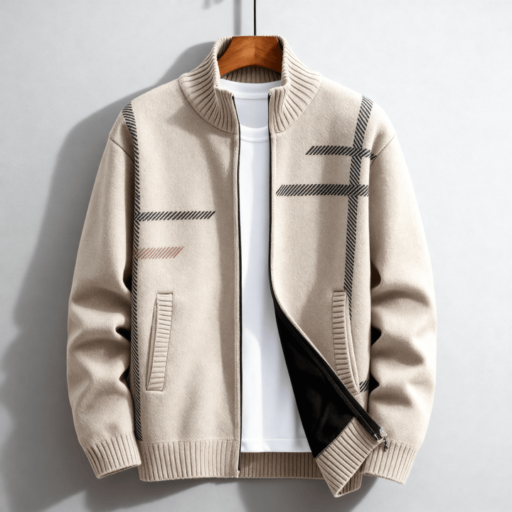 Axis Wool Knit Zip-Up Jacket