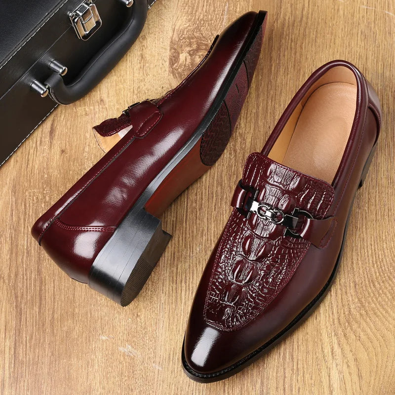 Dorian Croc Leather Loafer
