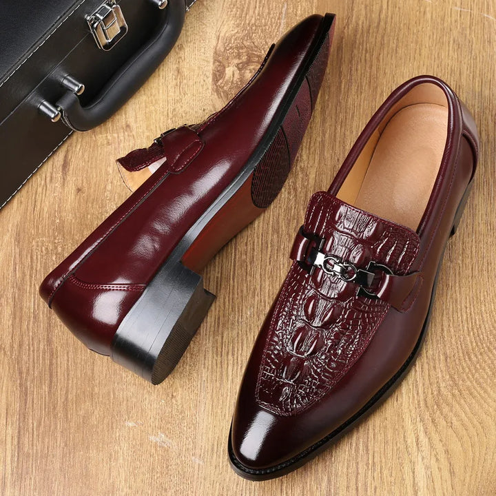Dorian Croc Leather Loafer