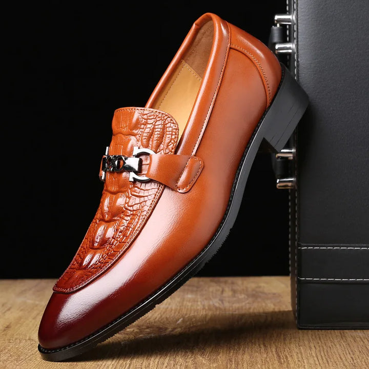 Dorian Croc Leather Loafer