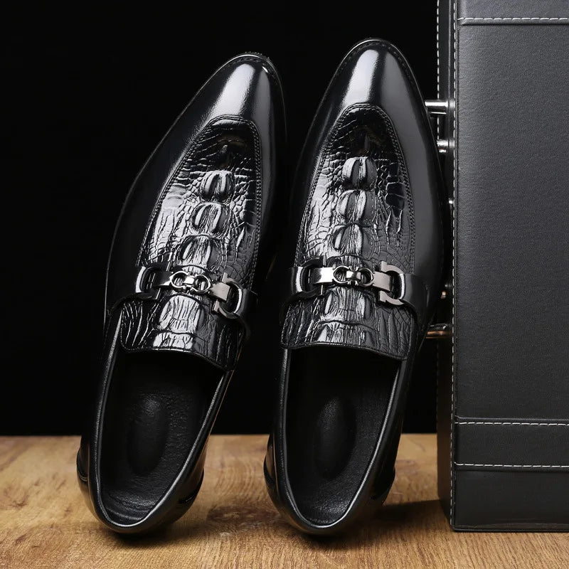 Dorian Croc Leather Loafer