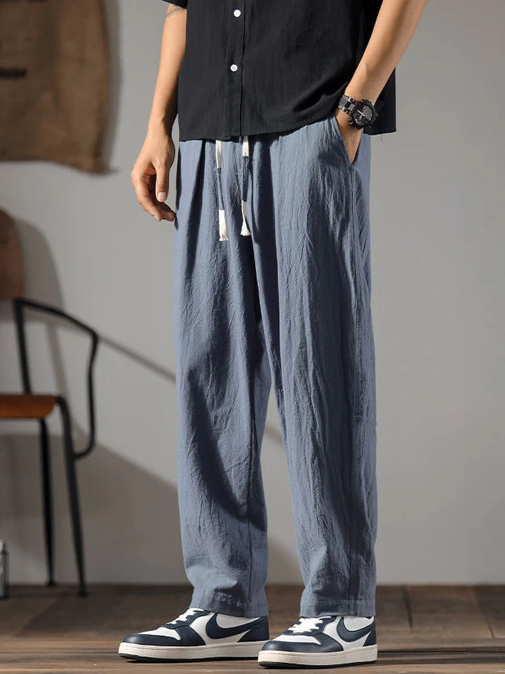 Men's Linen Summer Pants – Casual Wide Leg Trousers in Lightweight Cotton Blend, Relaxed Fit, Machine Washable 2