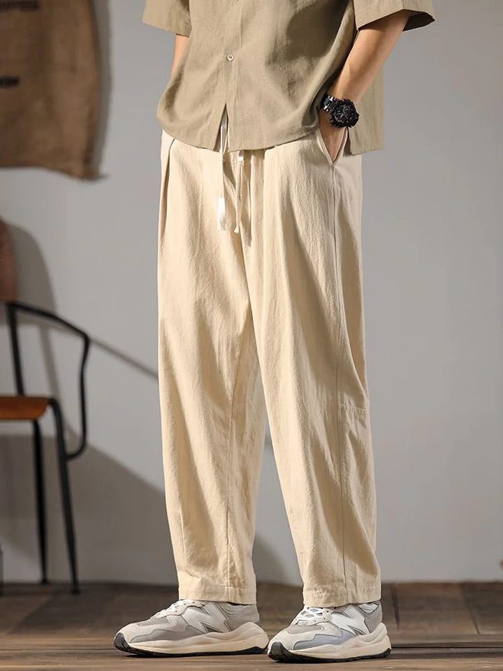 Men's Linen Summer Pants – Casual Wide Leg Trousers in Lightweight Cotton Blend, Relaxed Fit, Machine Washable 3