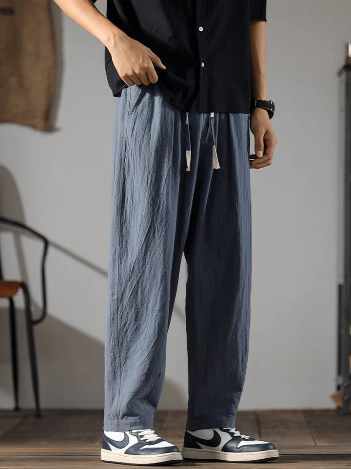 Men's Linen Summer Pants – Casual Wide Leg Trousers in Lightweight Cotton Blend, Relaxed Fit, Machine Washable 4