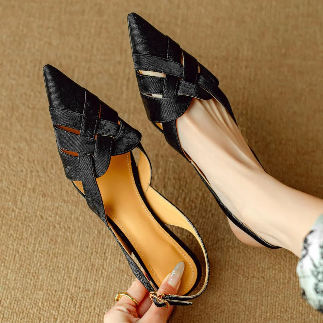 Elira Genuine Leather Slingback Heels