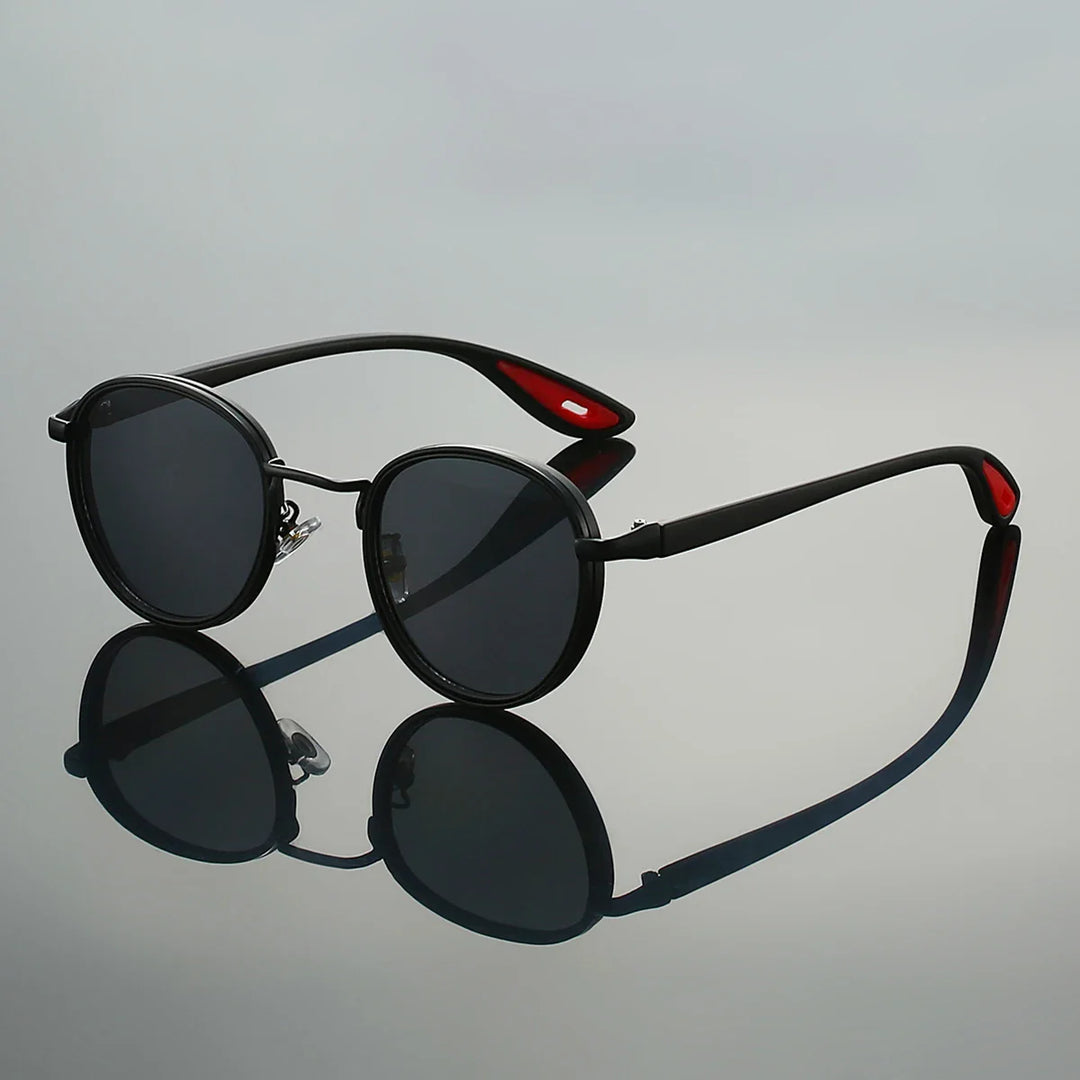 Alton Round Frame Sunglasses with lightweight metal frames and gradient UV400 lenses, stylish and functional design.