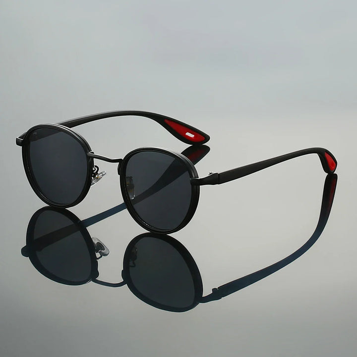 Alton Round Frame Sunglasses with lightweight metal frames and gradient UV400 lenses, stylish and functional design.