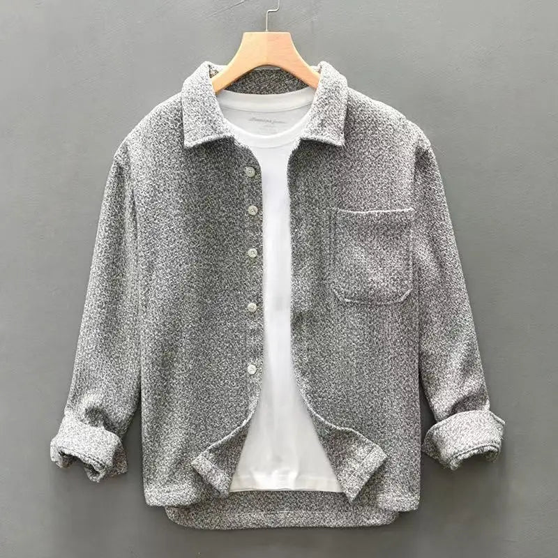 Holloway Ridge Shirt in gray, made from premium brushed fabric for warmth and comfort, ideal for cool weather.