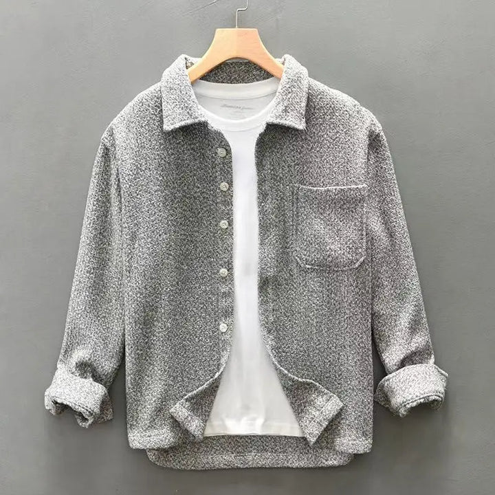 Holloway Ridge Shirt in gray, made from premium brushed fabric for warmth and comfort, ideal for cool weather.
