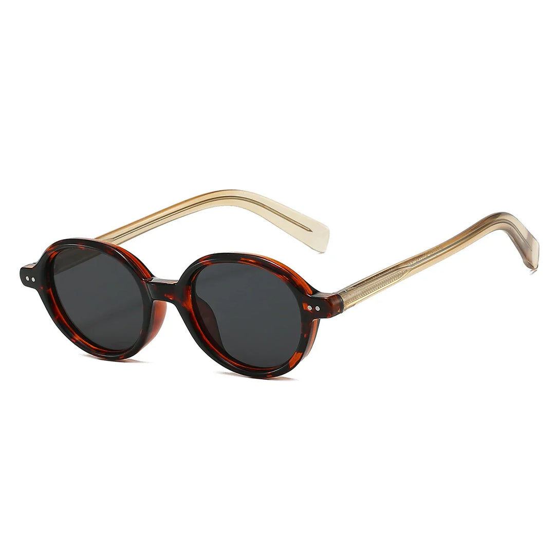 Sable round sunglasses featuring thick acetate frames and UV400-blocking tinted lenses in a stylish design.