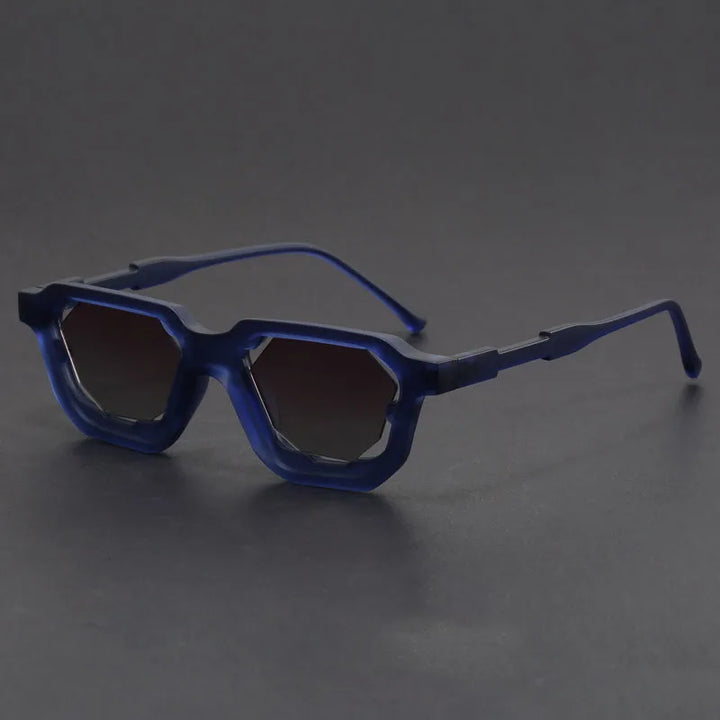 Vantor sunglasses with sharp geometric frame, bold sculpted edges, and UV400 protection, perfect for stylish comfort.