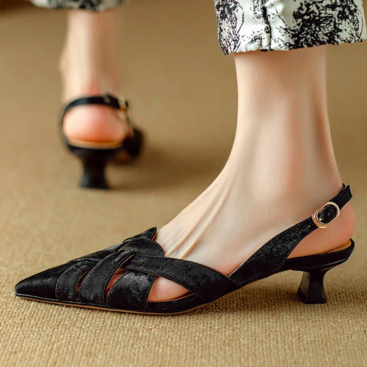 Elira Genuine Leather Slingback Heels