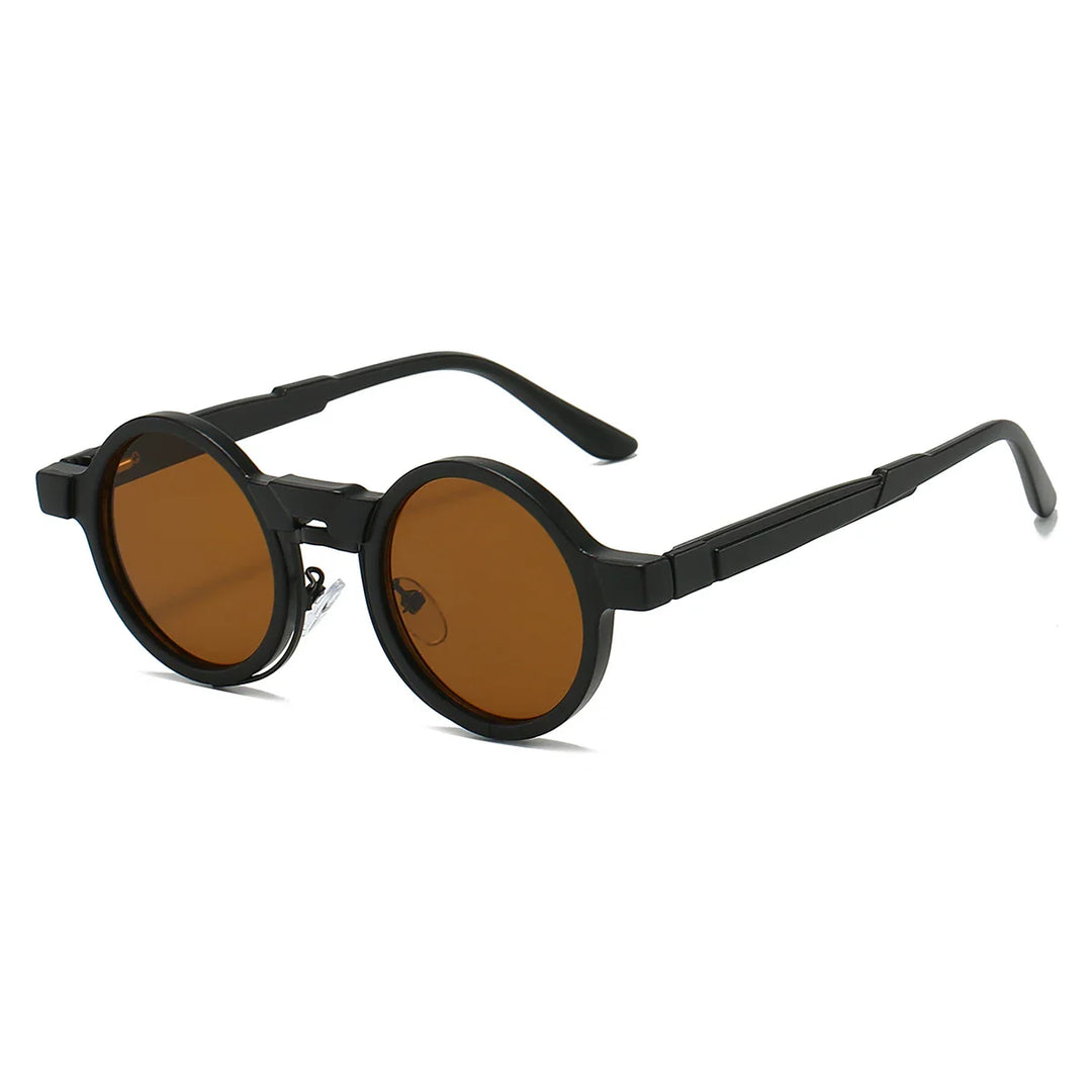 Astor Vintage Shades: Bold round sunglasses with UV400 protection and adjustable nose pads for a comfortable fit.