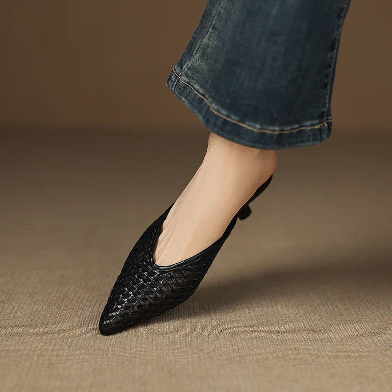 Violet Genuine Leather Mules