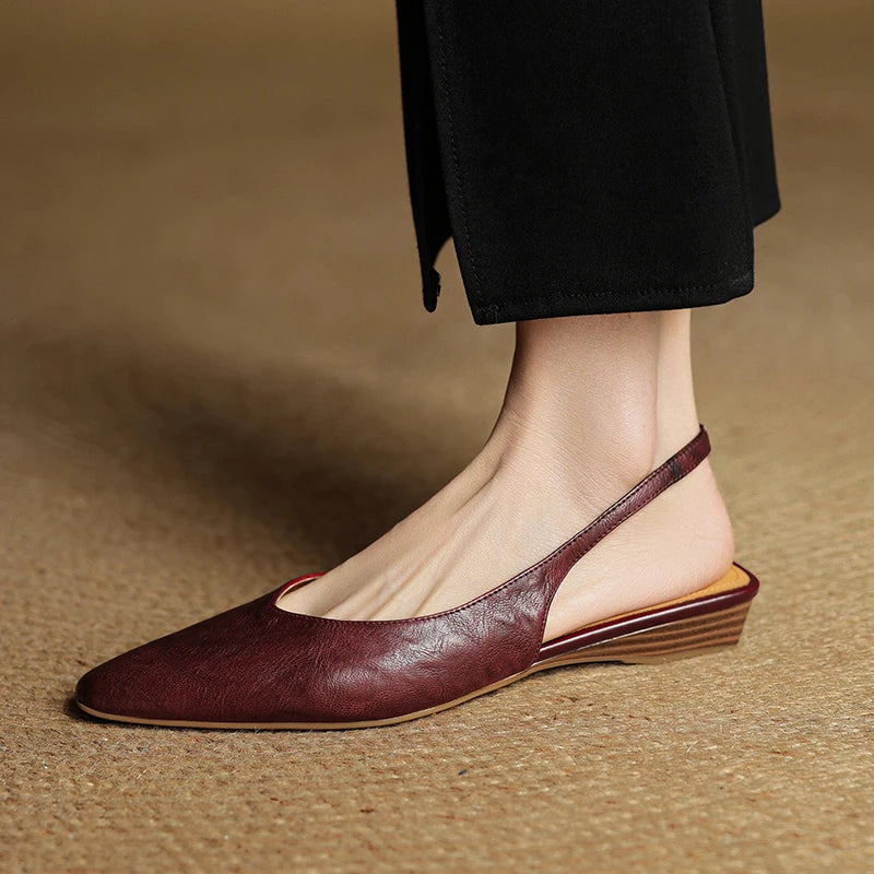 Liora Genuine Leather Slingback Flats