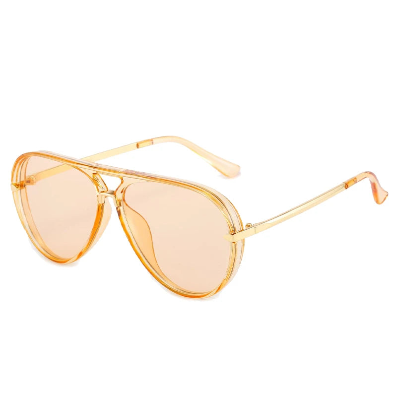 Stratos Sunglasses in orange tint, featuring the classic aviator double-bridge design with UV400 protection.