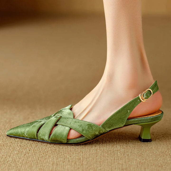 Elira Genuine Leather Slingback Heels