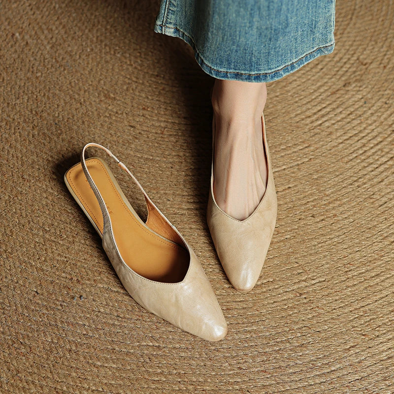 Liora Genuine Leather Slingback Flats