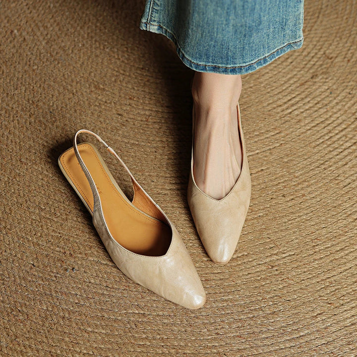 Liora Genuine Leather Slingback Flats