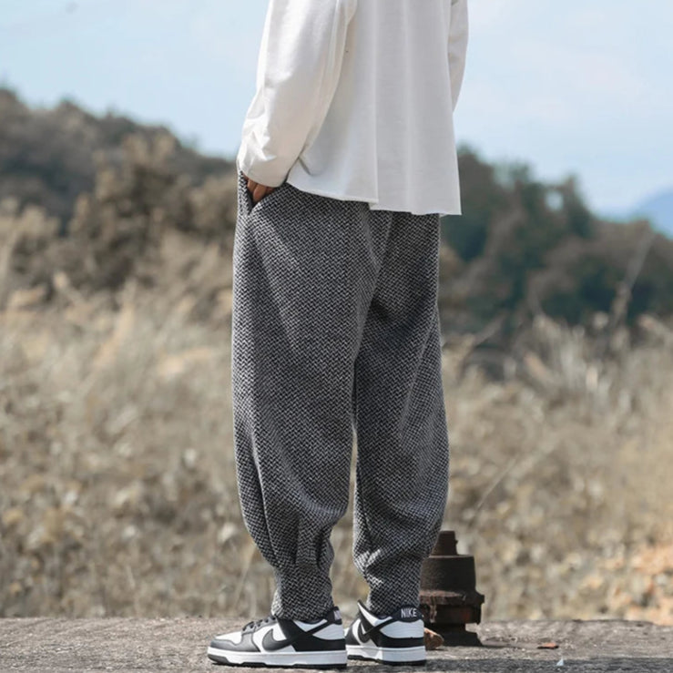 Oslo Textured Joggers featuring a relaxed fit and tapered cuffs, perfect for a stylish casual look.