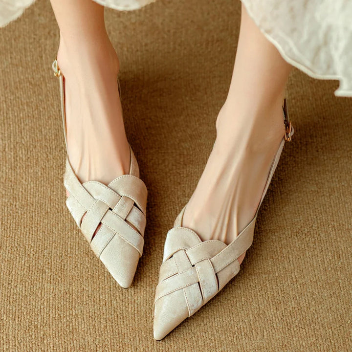 Elira Genuine Leather Slingback Heels