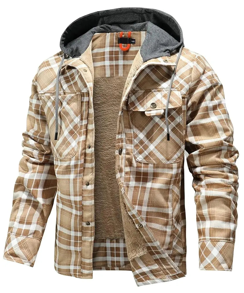 Warwick Sherpa Lined Hooded Flannel Jacket