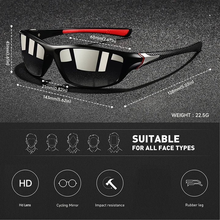 Nitro Polarized Sunglasses with sleek wraparound frame, UV400 protection, and rubberized temple grip for comfort.