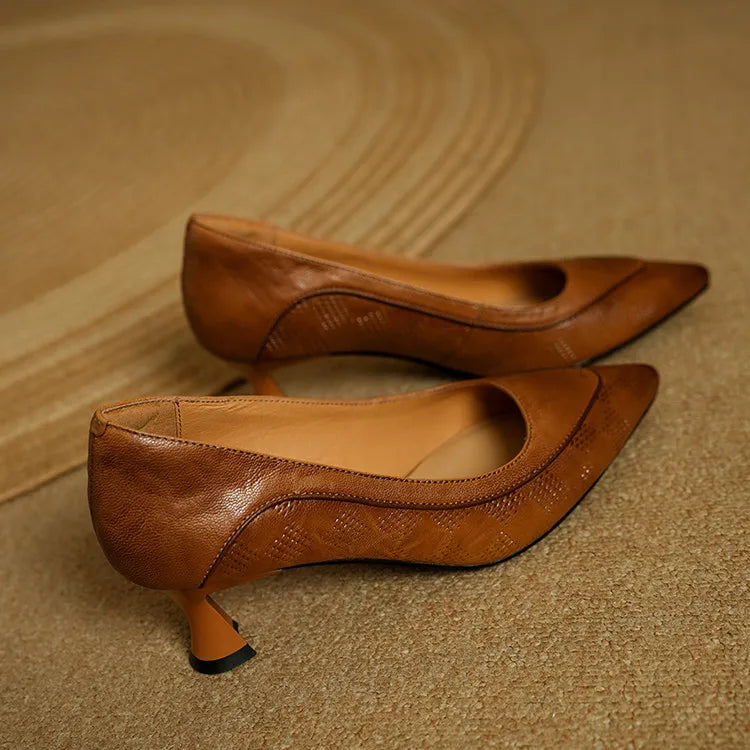 Selene Genuine Leather Heels