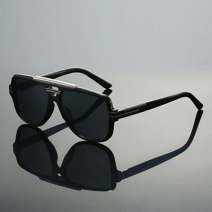 Stellar Double Bridge Sunglasses with UV400 lenses in sleek black design for stylish daily wear.