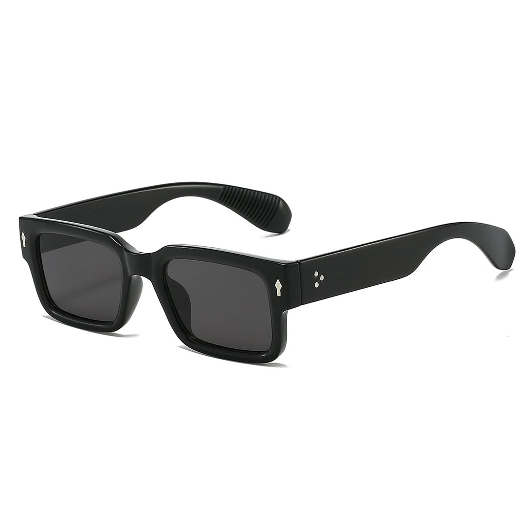 Monroe Sunglasses with square black frame and dark lenses, stylish design for UV protection and all-day comfort.