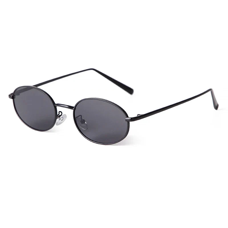 Orin Oval Frame Sunglasses with polished metallic finish, scratch-resistant lenses, and full UV400 protection.