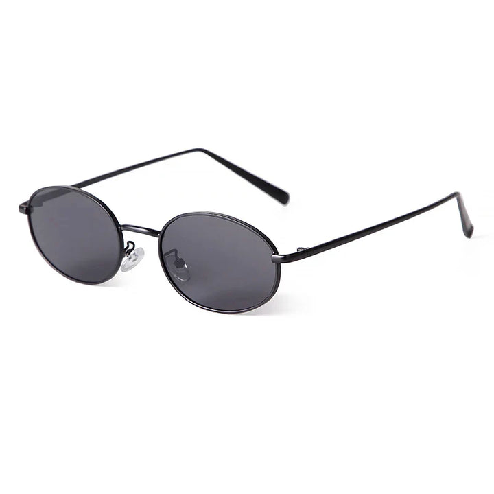 Orin Oval Frame Sunglasses with polished metallic finish, scratch-resistant lenses, and full UV400 protection.