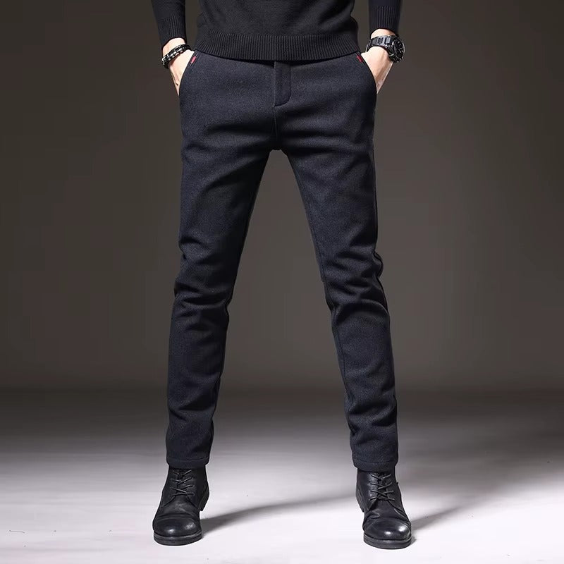 Henderson Slim-Fit Pants for men in black, featuring a tailored structure and soft cotton-bamboo blend for comfort.